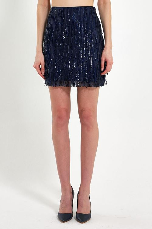 Pul Payet İşlemeli Mini Etek