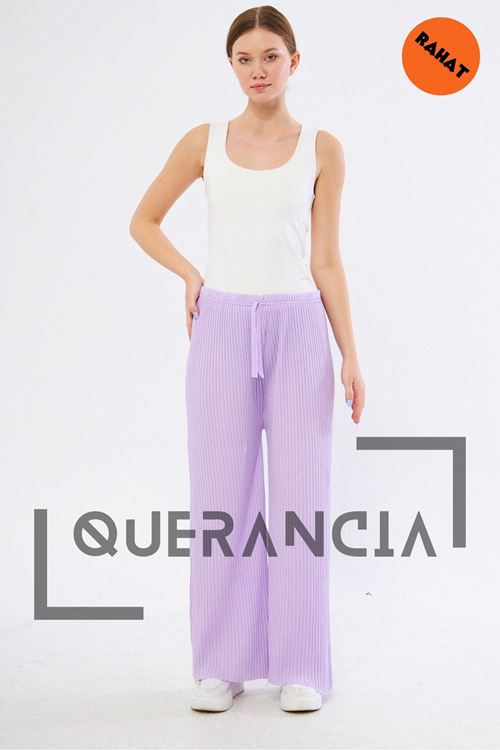 Kadın A.Mor Rahat Fitilli Pantolon