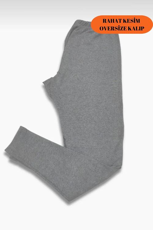 Erkek Gri Rahat İçlik Tayt, Pantolon Altı İçlik, İçlik Pijama, Kışlık İçlik Giyim