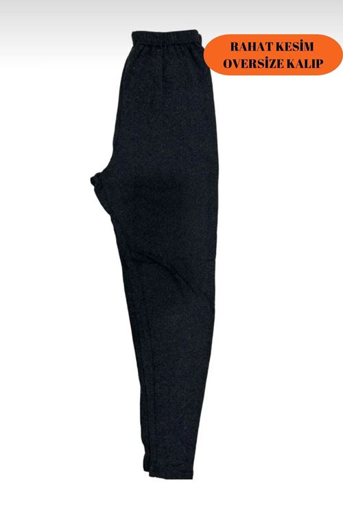 Erkek Siyah Rahat İçlik Tayt, Pantolon Altı İçlik, İçlik Pijama, Kışlık İçlik Giyim
