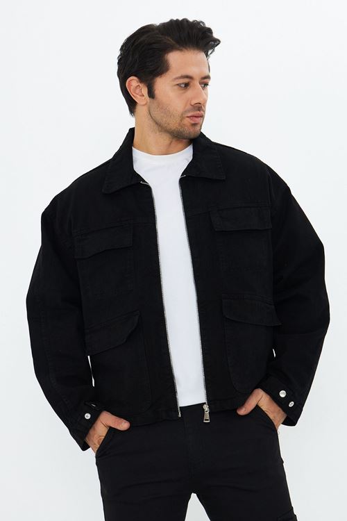 Erkek Oversize Kalıp Denim Kot Ceket