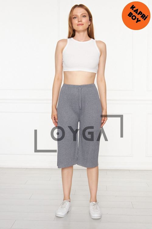 Füme Kadın Fitilli Rap & Eşofman, Gündelik Ev Giyim Pijamaorlu Pantolon