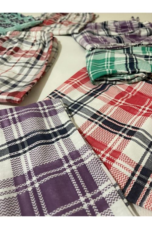 ( 3 Adet Karışık Desenli ) Mevsimlik Bel Lastikli Kadın Pijama Gündelik Ev Giyim Pijama & Eşofman