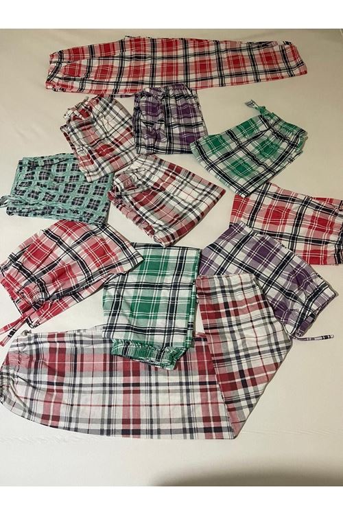 ( 3 Adet Karışık Desenli ) Mevsimlik Bel Lastikli Kadın Pijama Gündelik Ev Giyim Pijama & Eşofman