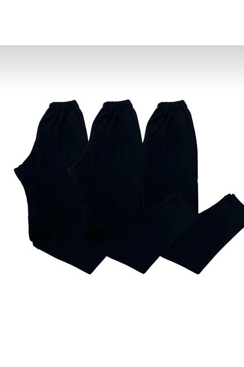 Unisex Siyah Rahat İçlik Tayt, Pantolon Altı İçlik, İçlik Pijama, Kışlık İçlik Giyim