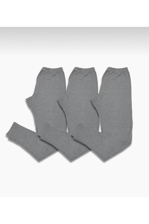 Unisex Gri Rahat İçlik Tayt, Pantolon Altı İçlik, İçlik Pijama, Kışlık İçlik Giyim