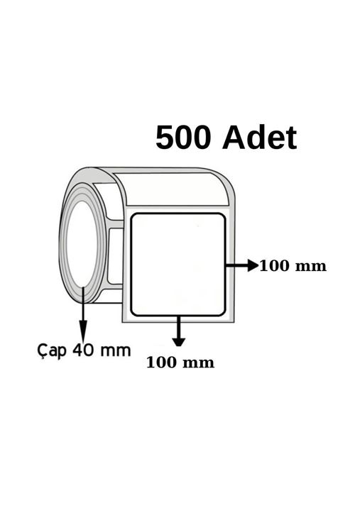 Barkod Etiketi 100 X 100 500'lü Termal Etiket Rulosu 100x100 Sticker 500 Adet Sarım 100*100*1