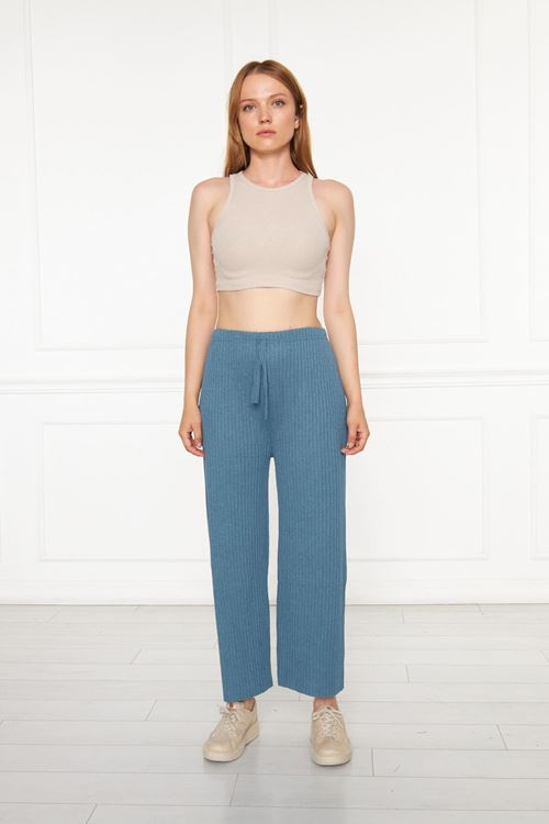 Kadın Petrol Fitilli Raporlu Pantolon & Eşofman, Gündelik Ev Giyim Pijama