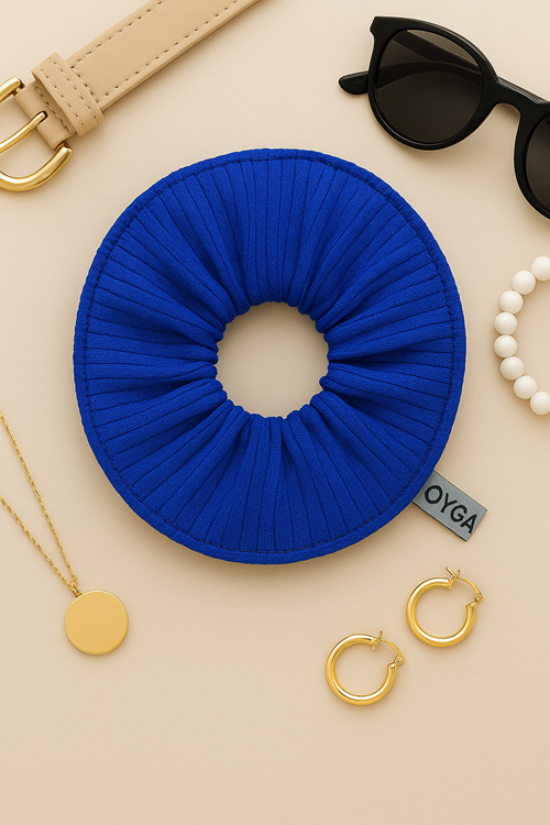 OYGA Sax Fitilli Ribana Saç Tokası – Dış Dikiş Detaylı, Yumuşak Lastikli Scrunchie