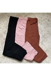 3'lü Siyah - Pembe- Turuncu Kadın Fitilli Rahat Pantolon & Eşofman, Gündelik Rahat Ev Giyim Pijama.