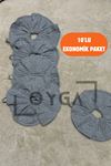 OYGA 10’lu Gri Fitilli Ribana Saç Tokası Seti – Yumuşak Doku, Dış Dikiş Detaylı Scrunchie