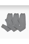 Unisex Gri Rahat İçlik Tayt, Pantolon Altı İçlik, İçlik Pijama, Kışlık İçlik Giyim